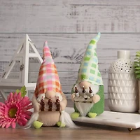 9" Green & Blue Plaid Springtime Gnome