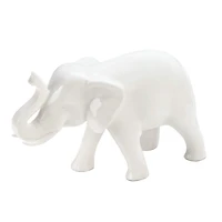 5" Sleek White Ceramic Elephant