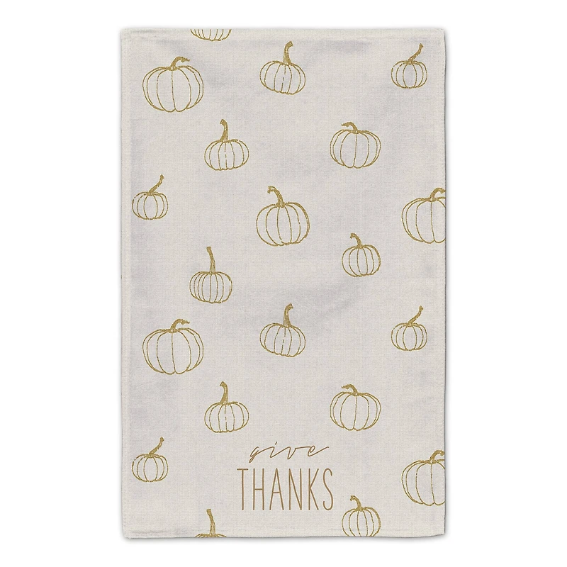 Give Thanks Mustard Pumpkin Tea Towel Set