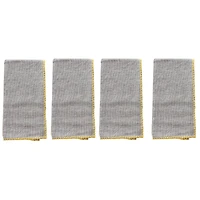 Hello Honey® Gray with Embroidered Yellow Edge Cotton Napkin Set, 4ct.