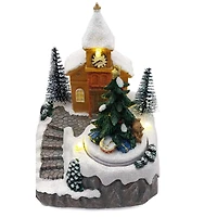 Wizardi 3" Snowy Church Christmas Village Decoration