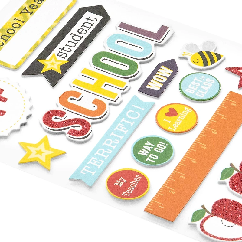 12 Pack: School Flipbook Chipboard Dimensional Stickers by Recollections™