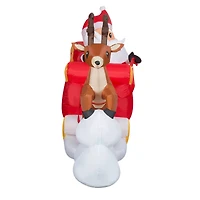 5.5ft. Lightshow Airblown® Inflatable Sewn-in Micro LED Christmas Santa & Sleigh Takeoff