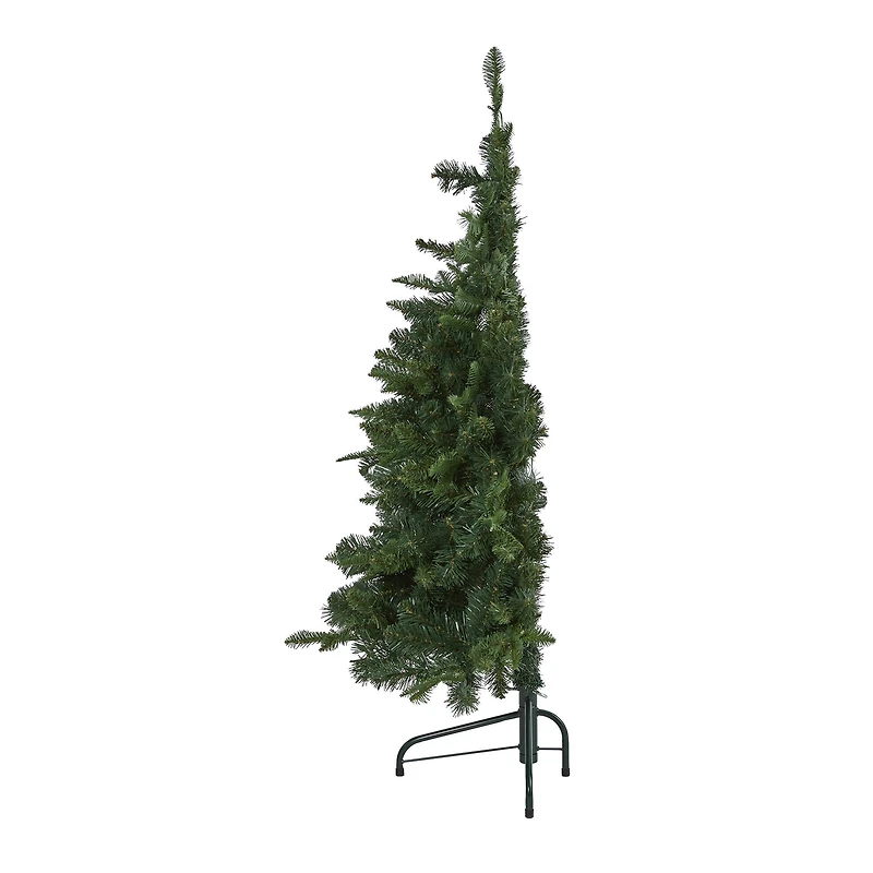 4ft. Pre-Lit Grand Teton Spruce Flat Back Artificial Christmas Tree, Clear LED Lights