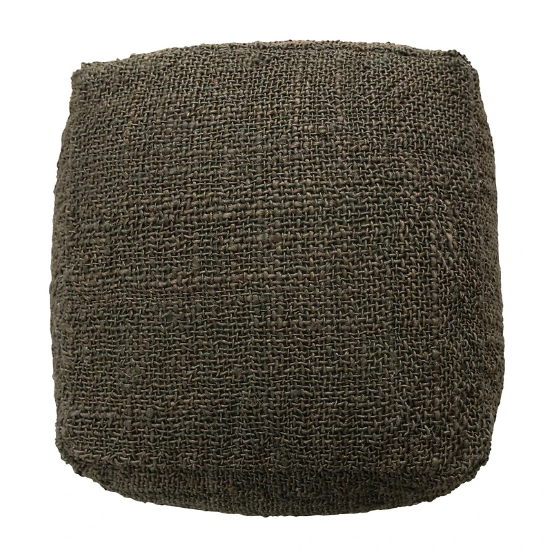 Hello Honey® 26" Olive Green Handwoven Jute & Cotton Pouf Ottoman