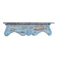 32" Blue Wood Rustic Wall Shelf