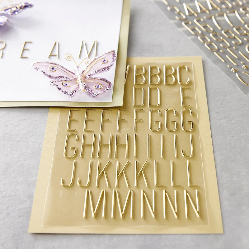 Gold Puffy Modern Alphabet Stickers by Recollections™