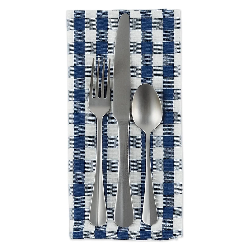DII® Navy & Off White Gingham Cotton Napkins, 4ct.