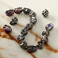 Black Glass Skull Beads, 10mm by Bead Landing™