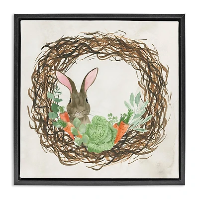 Stupell Industries Spring Easter Wreath Floater Framed Art