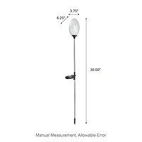 Glitzhome® 36" Solar Powered Oval Flower Stake Light with Stainless Steel Poles, 3ct.