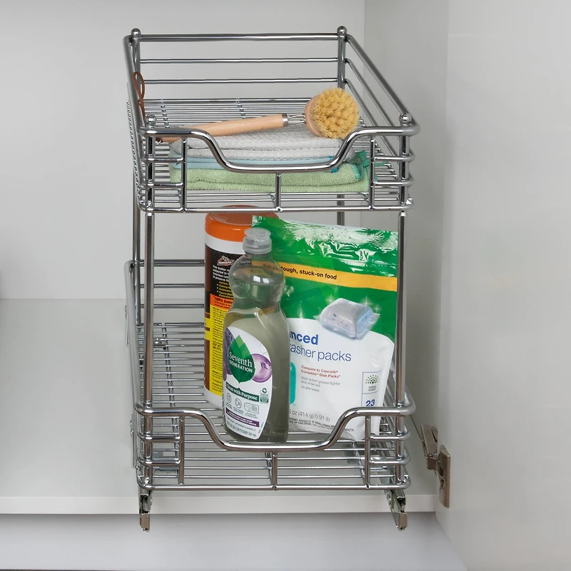 Household Essentials Glidez Chrome 2-Tier Cabinet Organizer