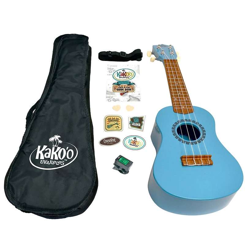 Salus KaKo'o 21" Pacific Blue Professional Wooden Ukulele Set