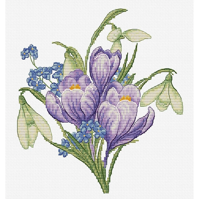 Luca-S Spring Flowers Counted Cross Stitch Kit