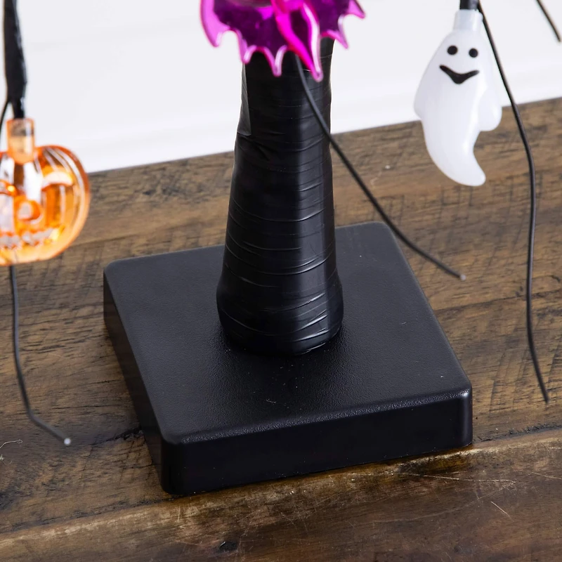 2ft. Pre-Lit Artificial Halloween Eyeballs, Ghosts, Bats & Pumpkins 24 LED Lighted Ornament Tree