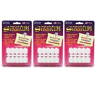 StikkiCLIPS™ White Adhesive Clips, 3 Packs of 30
