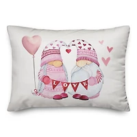 Valentine Gnomes Rectangle Throw Pillow