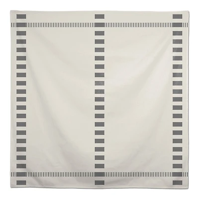 58" Striped Dashed Lines Cotton Twill Tablecloth