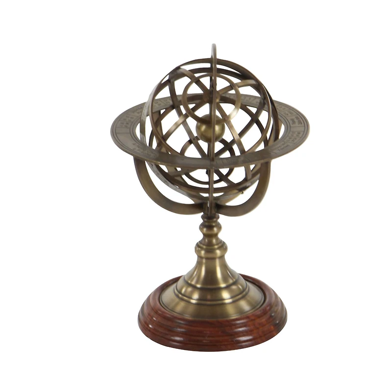 11" Brass Coastal Globe