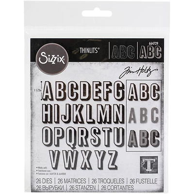 Sizzix® Thinlits® Alphanumeric Shadow Upper Die Set by Tim Holtz®