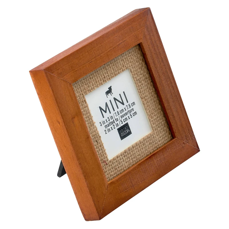 24 Pack: Mini Walnut Frame with Burlap Mat by Studio Décor®