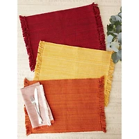 DII® Variegated Redwood Fringe Placemats, 6ct.