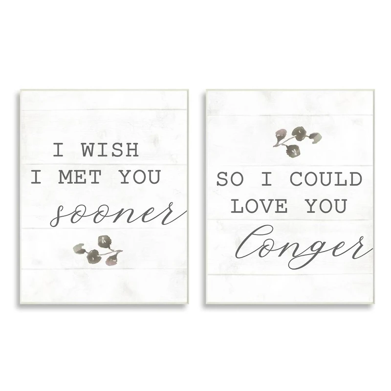 Stupell Industries I Wish I Met You Sooner So I Could Love You Longer Wall Plaque Set