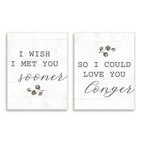 Stupell Industries I Wish I Met You Sooner So I Could Love You Longer Wall Plaque Set