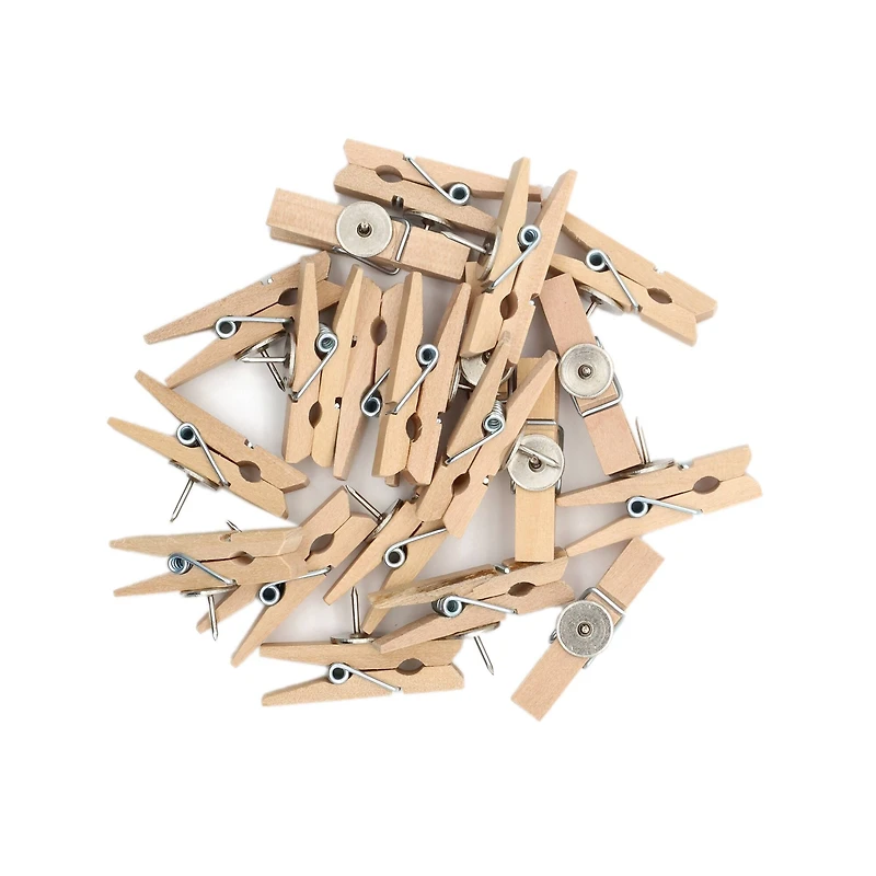 Wood Push Pin Clips, 20ct. by B2C™