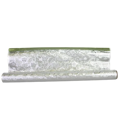 JAM Paper Floral Foil Wrapping Paper, 30" x 30ft.