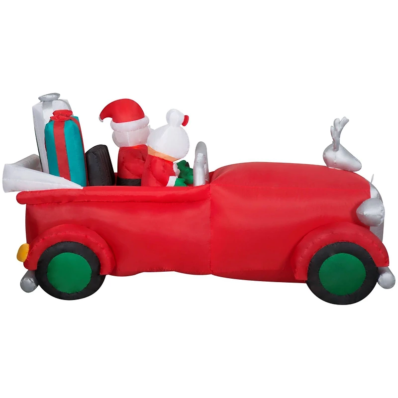 Airblown® 7.5ft. Christmas Animated Inflatable Santa & Mrs. Claus in Red Car