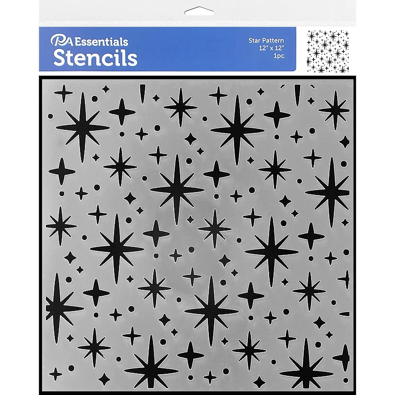PA Essentials Star Pattern Stencil, 12'' x 12''