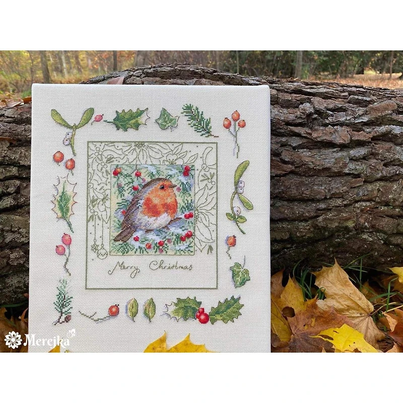 Merejka The Christmas Robin Counted Cross Stitch Kit
