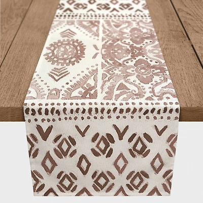 90" Deep Red Pattern Poly Twill Table Runner