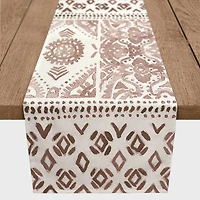 90" Deep Red Pattern Poly Twill Table Runner