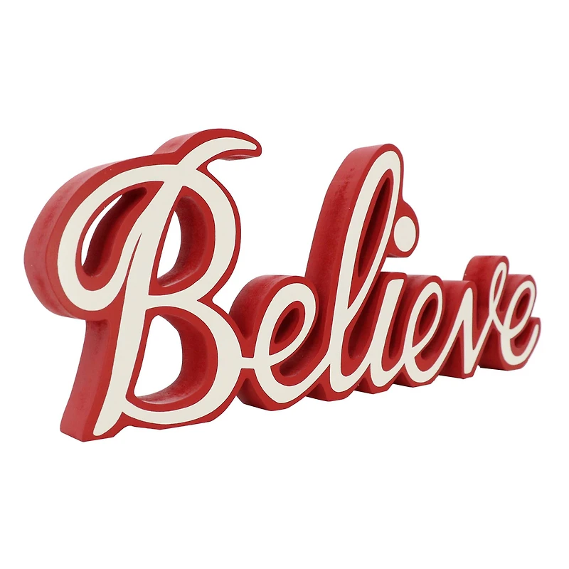 18.25" Red & White Believe Tabletop Décor by Ashland®