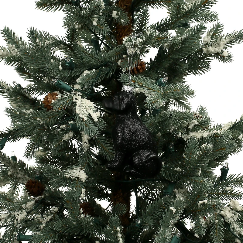 4.25" Black Dog Glass Ornament by Ashland®
