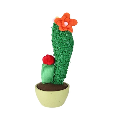 12" Mixed Plush Cactus Plant in Faux Ceramic Pot