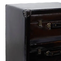 Dark Brown Wood 3-Drawer Traditional Cabinet