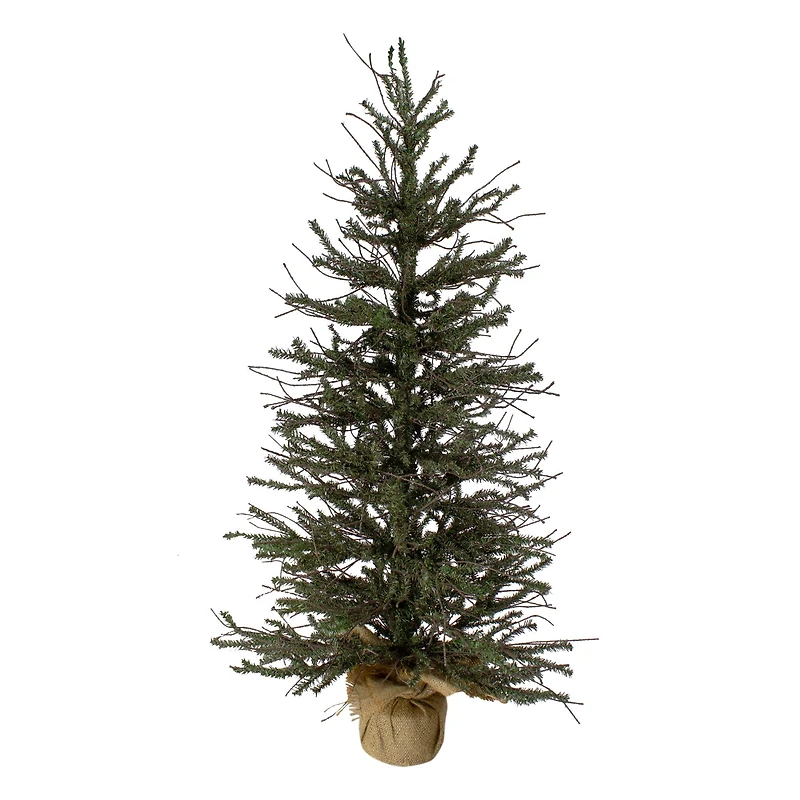 3ft. Unlit Warsaw Two-Tone Twig Artificial Christmas Tree in Burlap Base