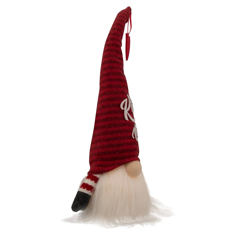 14" Lighted Red Striped 'Kiss Me' Valentine's Day Gnome