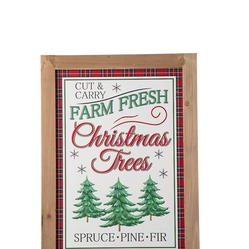 Glitzhome® 24" Wooden Christmas Trees Porch Sign