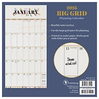 TF Publishing 2025 Big Grid-Floral Mini Calendar