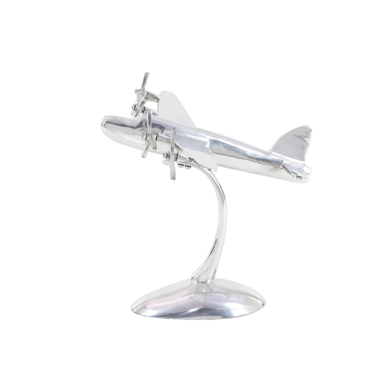 17" Silver Aluminum Plane Figure