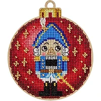 Wonderland Crafts Red & Blue Nutcracker Ornament Cross-Stitch Kit