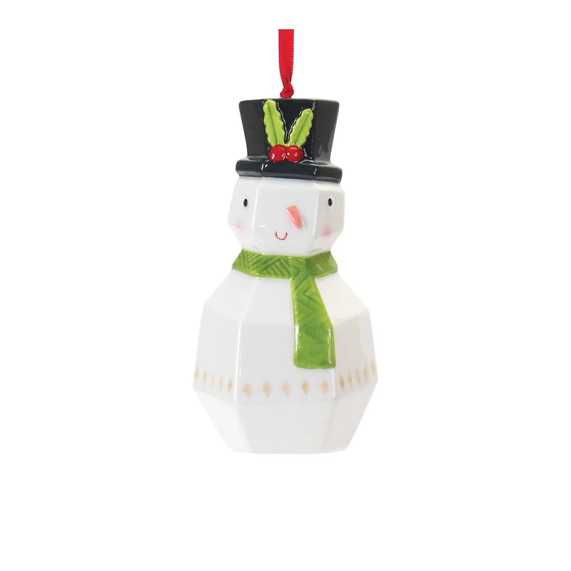Whimsical Santa & Snowman Ornament Set