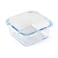 Martha Stewart Square Glass Food Storage Container with Mint Lid