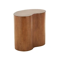 22.5" Brown Wood Heart Inspired Side End Accent Table