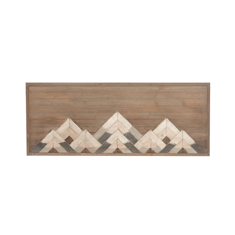 39" Brown Wood Farmhouse Abstract Wall Decor