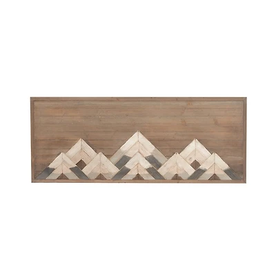 39" Brown Wood Farmhouse Abstract Wall Decor